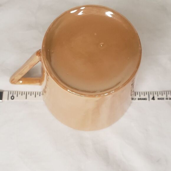 Orange lustreware miniature porcelain cups & saucers - Picture 11 of 11